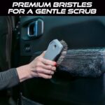 VIKING Leather Cleaner Brush, Horsehair Bristles for Car Interior, Cleaning Brush for Car and Home, Grey, 6.5 x 2.8 x 2 inch - Image 5