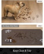 Pet Feeding Mat-Absorbent Dog Mat for Food and Water Bowl-No Stains Quick Dry Water Dispenser Mat-Dog Accessories Pet Supplies-Bowl for Messy Drinkers（Brown,12"x19" - Image 4