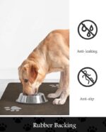 Pet Feeding Mat-Absorbent Dog Mat for Food and Water Bowl-No Stains Quick Dry Water Dispenser Mat-Dog Accessories Pet Supplies-Bowl for Messy Drinkers（Brown,12"x19" - Image 6