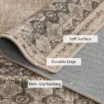 NICETOWN 8x10 Ultra-Thin Brown Oriental Rug for Bedroom, Tumble Washable Area Rugs 8x10, Boho Non-Slip Vintage Living Room Rugs, Oriental Carpet Entrance for Kitchen, Laundry, Bathroom, Bedroom - Image 5