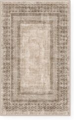 NICETOWN 8x10 Ultra-Thin Brown Oriental Rug for Bedroom, Tumble Washable Area Rugs 8x10, Boho Non-Slip Vintage Living Room Rugs, Oriental Carpet Entrance for Kitchen, Laundry, Bathroom, Bedroom - Image 7