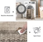 NICETOWN 8x10 Ultra-Thin Brown Oriental Rug for Bedroom, Tumble Washable Area Rugs 8x10, Boho Non-Slip Vintage Living Room Rugs, Oriental Carpet Entrance for Kitchen, Laundry, Bathroom, Bedroom - Image 9