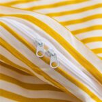 JELLYMONI 100% Natural Cotton 3pcs Striped Duvet Cover Sets,White Duvet Cover with Yellow Stripes Pattern Printed Comforter Cover,with Zipper Closure & Corner Ties(Cal King Size) - Image 5