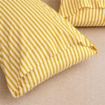 JELLYMONI 100% Natural Cotton 3pcs Striped Duvet Cover Sets,White Duvet Cover with Yellow Stripes Pattern Printed Comforter Cover,with Zipper Closure & Corner Ties(Cal King Size) - Image 9