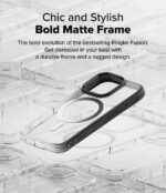 Ringke Fusion Bold for iPhone 16 Pro Case, Compatible with MagSafe, Textured Sides for Grip, Anti-Yellowing Technology, Clear Back to Show Phone Color - Magnetic Black - Image 4