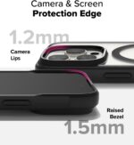 Ringke Fusion Bold for iPhone 16 Pro Case, Compatible with MagSafe, Textured Sides for Grip, Anti-Yellowing Technology, Clear Back to Show Phone Color - Magnetic Black - Image 9