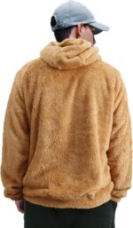 VahRuta Mens Fuzzy Sherpa Hoodie Sweatshirt Long Sleeve Fashion Pullover Fall Outwear Winter Hooded - Image 4