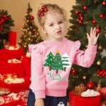 Girl Sweatshirts Christmas Toddler Crewneck Long Sleeve Pullover Snowman Cotton Santa Claus Graphic Top Sweater Top 2-7T - Image 3