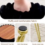 Wimarsbon Vanity Stool with Storage, Faux Fur Ottoman Chair with Metal Legs, Round Makeup Vanity Chair for Bedroom or Dressing Table, Modern Small Ottoman Seat (Black) - Image 7