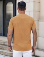COOFANDY Mens Henley Shirts Short Sleeve Casual Button Down Shirts Lightweight Summer Basic Tee - Image 5