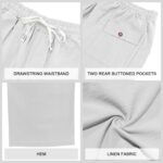 TAFLE Mens Linen Pants Casual Summer Beach Pants Elastic Waist Drawstring Lightweight Vacation Trousers with Pockets - Image 6