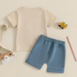 FYBITBO Toddler Baby Boys Easter Outfit Bunny Tractor Tshirt Short Sleeve Tops Solid Shorts Summer Outfits Clothes Set - Image 5