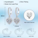 GIRIOIZ High-Carbon Diamond Hoop Earrings for Women Sterling Silver Cuff Earrings Drop Huggie Stud Halo Earrings with 18K - Image 3