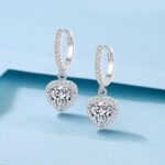 GIRIOIZ High-Carbon Diamond Hoop Earrings for Women Sterling Silver Cuff Earrings Drop Huggie Stud Halo Earrings with 18K - Image 4