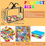8 Packs Large Toy Storage Bags, Reusable Clear PVC Board Game Storage, Toy Storage Organizer Bags with Zipper for Building Blocks, Puzzle and Handmade Accessories, Clear Toiletry Bag - Image 3
