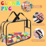 8 Packs Large Toy Storage Bags, Reusable Clear PVC Board Game Storage, Toy Storage Organizer Bags with Zipper for Building Blocks, Puzzle and Handmade Accessories, Clear Toiletry Bag - Image 4