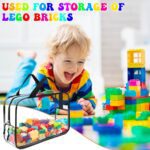 8 Packs Large Toy Storage Bags, Reusable Clear PVC Board Game Storage, Toy Storage Organizer Bags with Zipper for Building Blocks, Puzzle and Handmade Accessories, Clear Toiletry Bag - Image 6