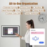 15.6 inch Wall Planner Digital Calendar Electronic Calendar Chore Chart,Smart Touchscreen Full HD Interactive Display for Family Schedules,Wall/Desk Mountable for Seamless Scheduling/Organizing - Image 4