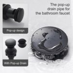 Black Bathroom Faucet YXOCVIR Single Hole with Pop-Up Bathroom Drain Single Handle Bathroom Faucet Suitable for Vanity Sinks, RV, Farmhouses, Suitable for 1 or 3-Hole Installation - Image 6