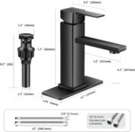 Black Bathroom Faucet YXOCVIR Single Hole with Pop-Up Bathroom Drain Single Handle Bathroom Faucet Suitable for Vanity Sinks, RV, Farmhouses, Suitable for 1 or 3-Hole Installation - Image 7