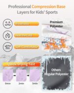 pMMq 5-12Y Thermal Underwear Set for Kids Long Sleeve Johns Athletic Thermal Shirts Warm Soft Comfy Base Layer - Image 4