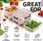 Zulay Kitchen 5 Pack Glass Meal Prep Containers with Lids - Airtight, Premium Borosilicate Glass Food Storage Containers - Microwave, Freezer & Oven Safe, BPA Free - Gray - Image 4