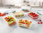 Zulay Kitchen 5 Pack Glass Meal Prep Containers with Lids - Airtight, Premium Borosilicate Glass Food Storage Containers - Microwave, Freezer & Oven Safe, BPA Free - Gray - Image 7