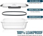 Zulay Kitchen 5 Pack Glass Meal Prep Containers with Lids - Airtight, Premium Borosilicate Glass Food Storage Containers - Microwave, Freezer & Oven Safe, BPA Free - Gray - Image 8
