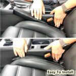 Leather Car Seat Gap Filler, 2 Pack No-Drop Seat Guard Universal Gap Stopper/Catcher to Fill The Gap Between Seat and Console Black Car Crevice Blocker Space Pad - Image 4