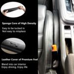 Leather Car Seat Gap Filler, 2 Pack No-Drop Seat Guard Universal Gap Stopper/Catcher to Fill The Gap Between Seat and Console Black Car Crevice Blocker Space Pad - Image 5