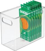 mDesign Tall Plastic Office Storage Bin with Handles - Organizer Bins for Cabinets, Drawers, Desks, Workspace - Containers and Baskets for Pens, Pencils, Highlighters and Notebooks - 2 Pack - Clear - Image 7