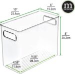 mDesign Tall Plastic Office Storage Bin with Handles - Organizer Bins for Cabinets, Drawers, Desks, Workspace - Containers and Baskets for Pens, Pencils, Highlighters and Notebooks - 2 Pack - Clear - Image 9