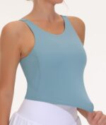 THE GYM PEOPLE Women's Sports Bra Sleeveless Workout Tank Tops Running Yoga Cropped Tops with Removable Padded - Image 5