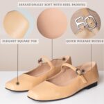 WONDERWAY Women Mary Jane Shoes,Slip On Ankle Strap Dress Flat Shoes - Image 3