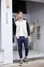 COOFANDY Mens Varsity Jacket Casual Leather Sleeve Baseball Letterman Bomber Jacket Coat - Image 3