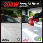 Cordless Car Buffer Polisher kit w/ 2x2000mAh 21V Batteries, 6 Inch Car buffer Waxer Kit w/ 6 Variable Speed & Extra 10 PCS Attachments, Polisher for Car Detailing,Boat Sanding,Scratch Removing - Image 3