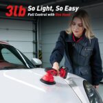 Cordless Car Buffer Polisher kit w/ 2x2000mAh 21V Batteries, 6 Inch Car buffer Waxer Kit w/ 6 Variable Speed & Extra 10 PCS Attachments, Polisher for Car Detailing,Boat Sanding,Scratch Removing - Image 7