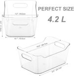 Tiawudi 12 Pack Plastic Storage Bins, Multi-Use Organizer Bins, Pantry Organizer, Clear Storage Containers for Home, Kitchen, Office, Cabinet, Shelf and Fridge Organization - Image 3