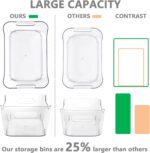 Tiawudi 12 Pack Plastic Storage Bins, Multi-Use Organizer Bins, Pantry Organizer, Clear Storage Containers for Home, Kitchen, Office, Cabinet, Shelf and Fridge Organization - Image 4