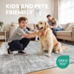 zesthome 5x7 Area Rugs, Modern Washable Rug, Non-Slip Rugs for Living Room, Stain Resistant Abstract Rugs, Ultra-Thin Indoor Area Rug 5x7, Home Decor Grey Rug - Image 6