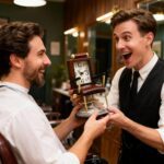 YOUKI Bronze Barber Chair Desk Clock,Hairdresser Hairstylist Gift Ideas,Unique Table Clock Battery Powered,Home Decor Ideal for Office Hotel Cafe Bedroom - Image 5