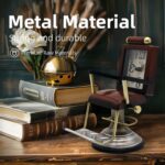 YOUKI Bronze Barber Chair Desk Clock,Hairdresser Hairstylist Gift Ideas,Unique Table Clock Battery Powered,Home Decor Ideal for Office Hotel Cafe Bedroom - Image 6