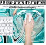 Benvo Extended Mouse Pad with Stitched Edges Extra Large Gaming Mousepads with Non-Slip Rubber Base and Micro-Weave Cloth Desk Mat for Gamer Office Home(35.4x15.7 inch, Marble Green) - Image 4