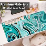 Benvo Extended Mouse Pad with Stitched Edges Extra Large Gaming Mousepads with Non-Slip Rubber Base and Micro-Weave Cloth Desk Mat for Gamer Office Home(35.4x15.7 inch, Marble Green) - Image 8