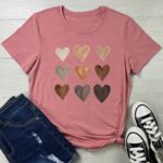 LOOKFACE Women Cute Tops Heart Graphic Tees - Image 4