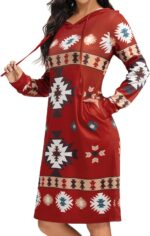 Kimmery Long Sleeve Dress for Women Lightweight Kangaroo Pocket Hoodie Dress Fall Sweatshirts for Women - Image 3