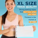 Body Wipes for Adults Bathing No Rinse 100pc XL - Ultra Thick Shower Travel Wipes for Personal Cleansing & Hygiene Essentials, Elderly Care, Incontinence Disposable Washcloths for Women Men - Image 7