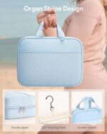 Lotour Travel Toiletry Bag for Women with Travel Size Silicone Containers Set, Hanging Toiletry Bag for toiletries, Cosmetic Bag Travel Organizer (Blue) - Image 4