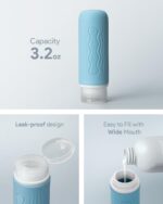 Lotour Travel Toiletry Bag for Women with Travel Size Silicone Containers Set, Hanging Toiletry Bag for toiletries, Cosmetic Bag Travel Organizer (Blue) - Image 6