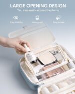 Lotour Travel Toiletry Bag for Women with Travel Size Silicone Containers Set, Hanging Toiletry Bag for toiletries, Cosmetic Bag Travel Organizer (Blue) - Image 7